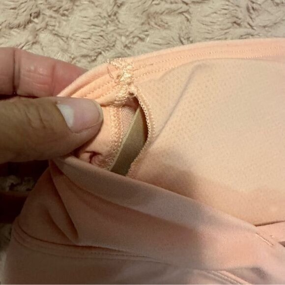Athleta Athena Bra A-C Sz XL Peachy Pink Orange One Shoulder - Picture 6 of 9